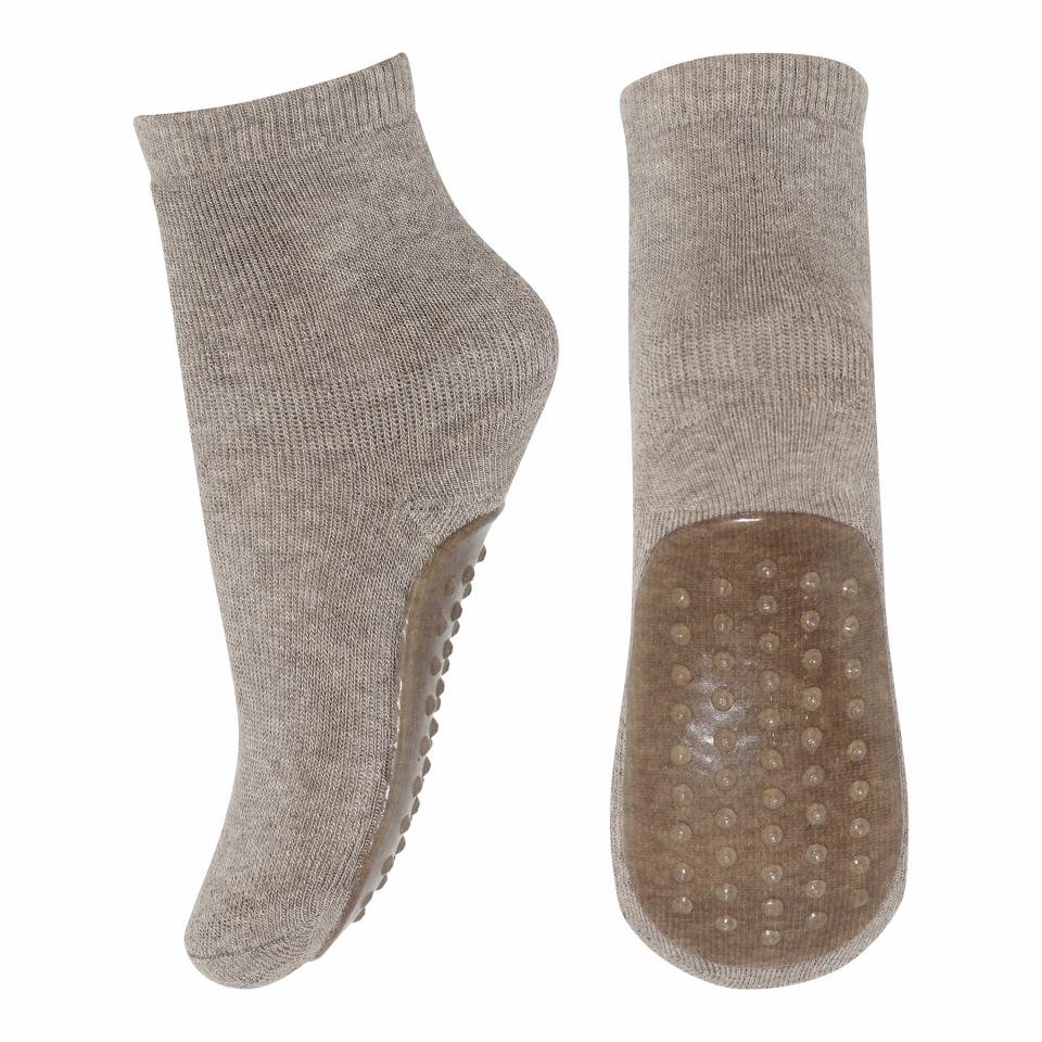 Oeko Tex Merino Socken anti-rutsch, Beige