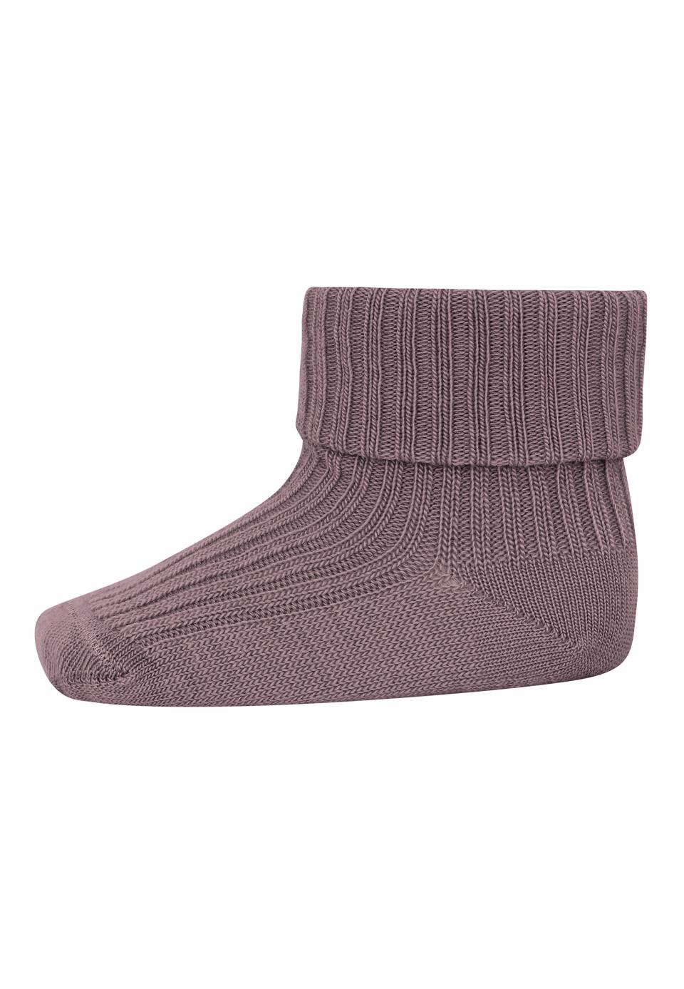 Wool rib baby socks, lila