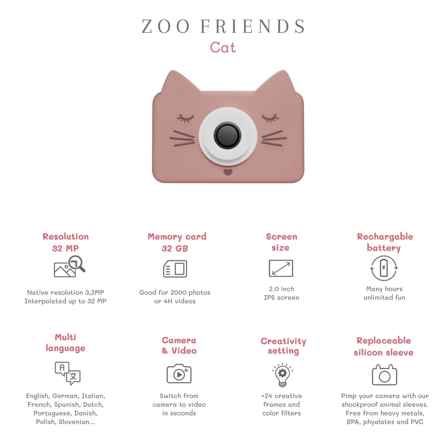 *The Zoofamily Kinderkamera Zoo friends, Katze