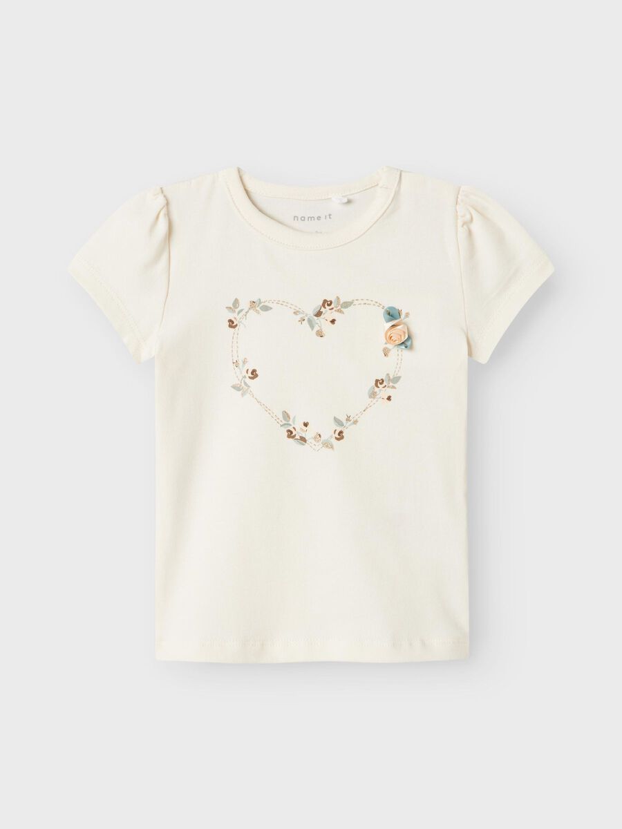 Bio-Baumwoll T-Shirt, weiss Herz