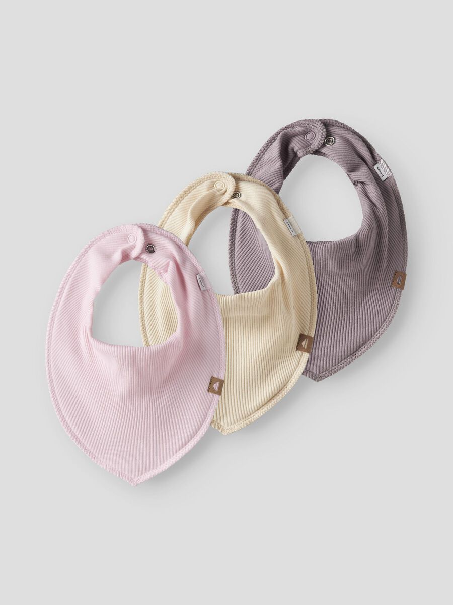 3er-Pack Baumwoll-Lätzchen mit Fleece, Purple