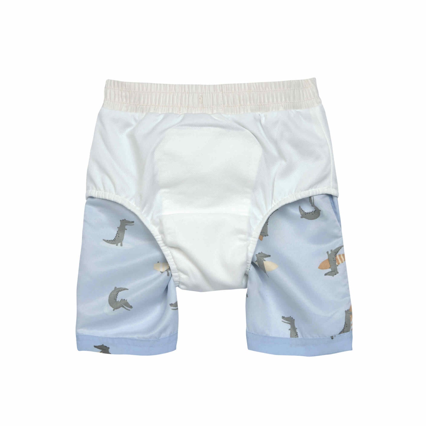 UV Badehose Baby (mit Windel) - Krokodil, Hellblau