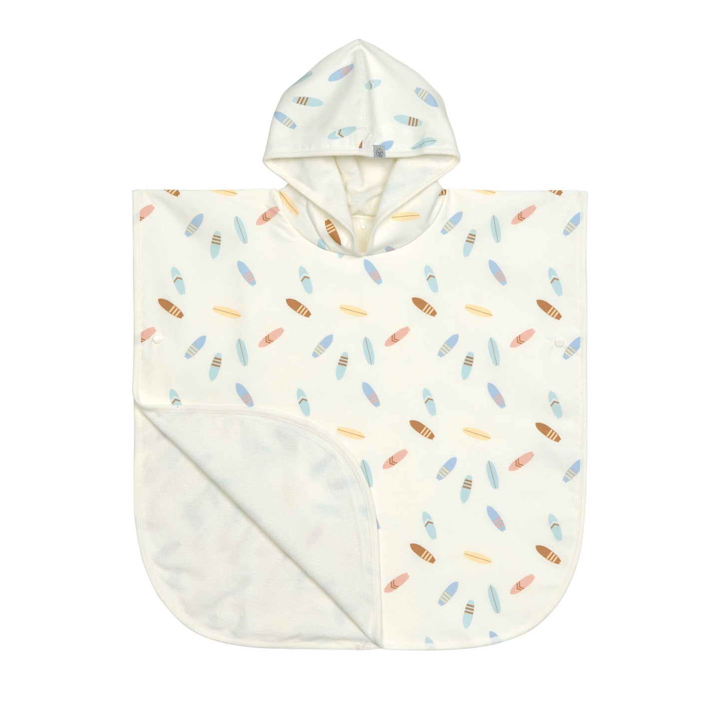UV Badeponcho Kinder - Surfbrett, Weiss