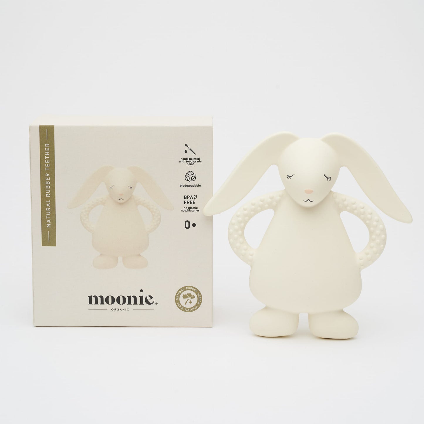 Moonie Beissringe aus Naturkautschuk, Hase cream