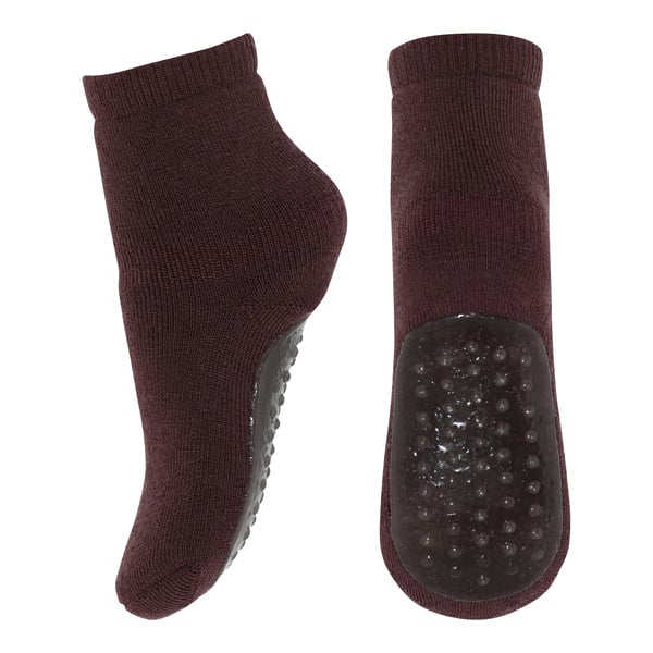 Oeko Tex Merino Socken anti-rutsch, Grape Skin