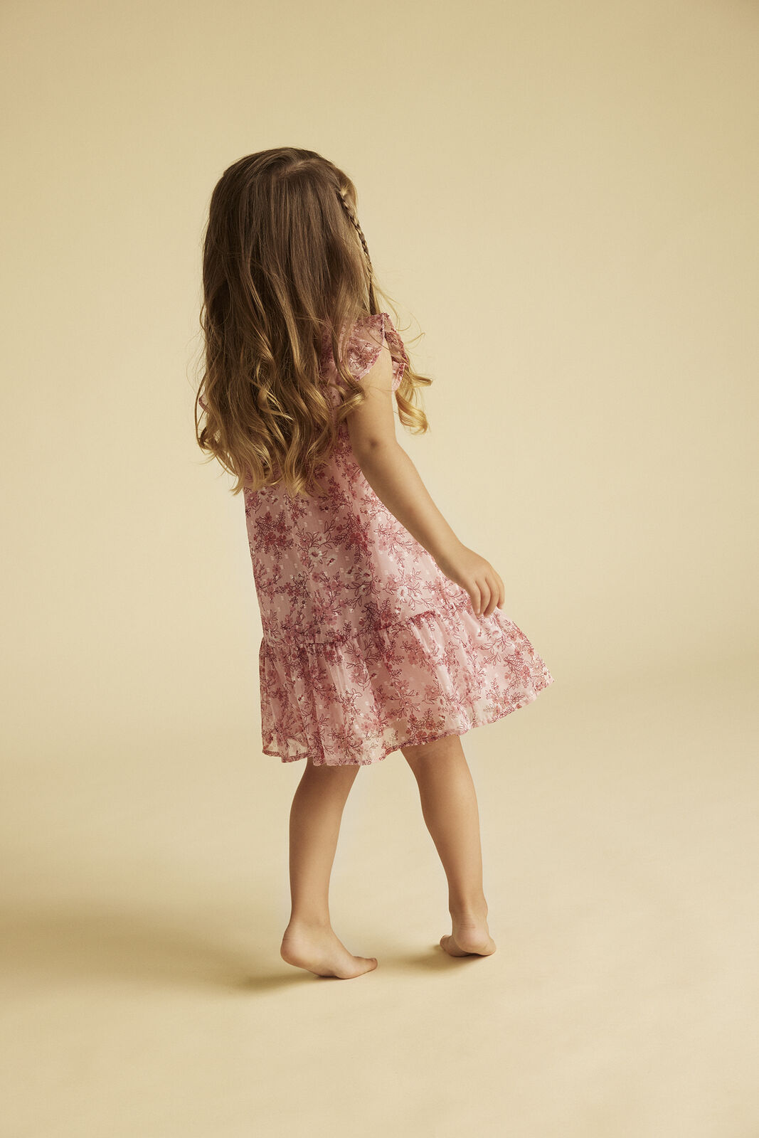 Dress Flower Dobby rosa