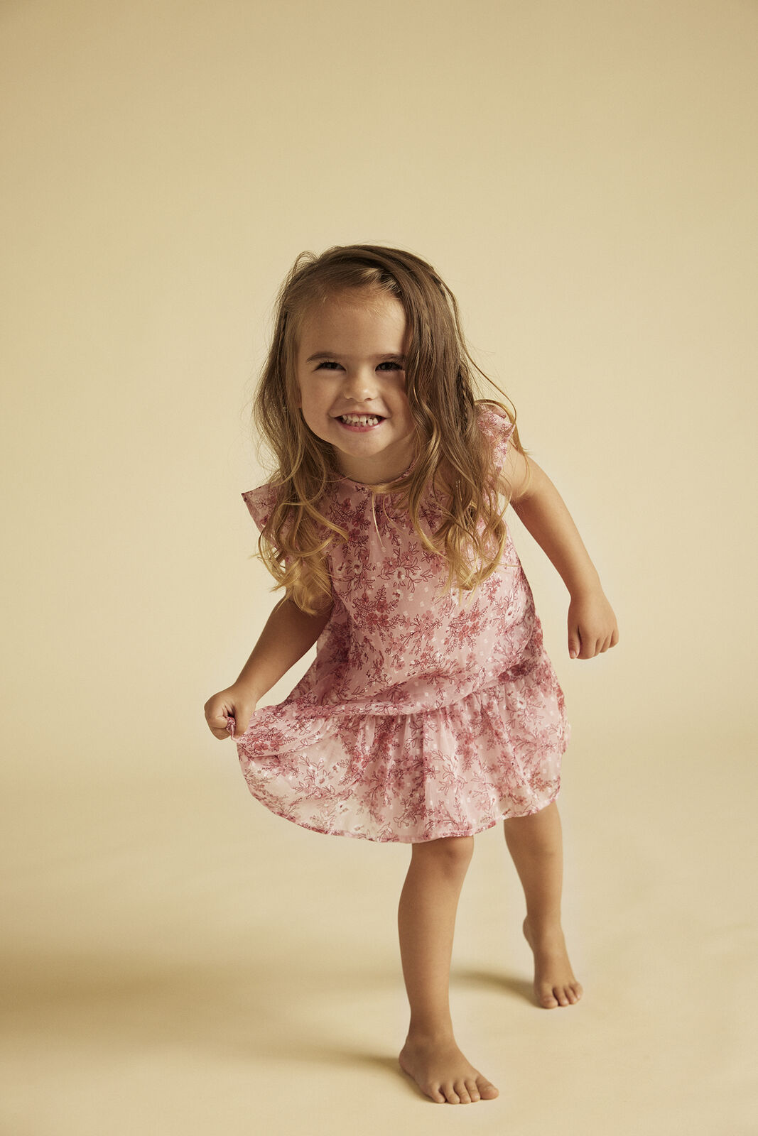Dress Flower Dobby rosa