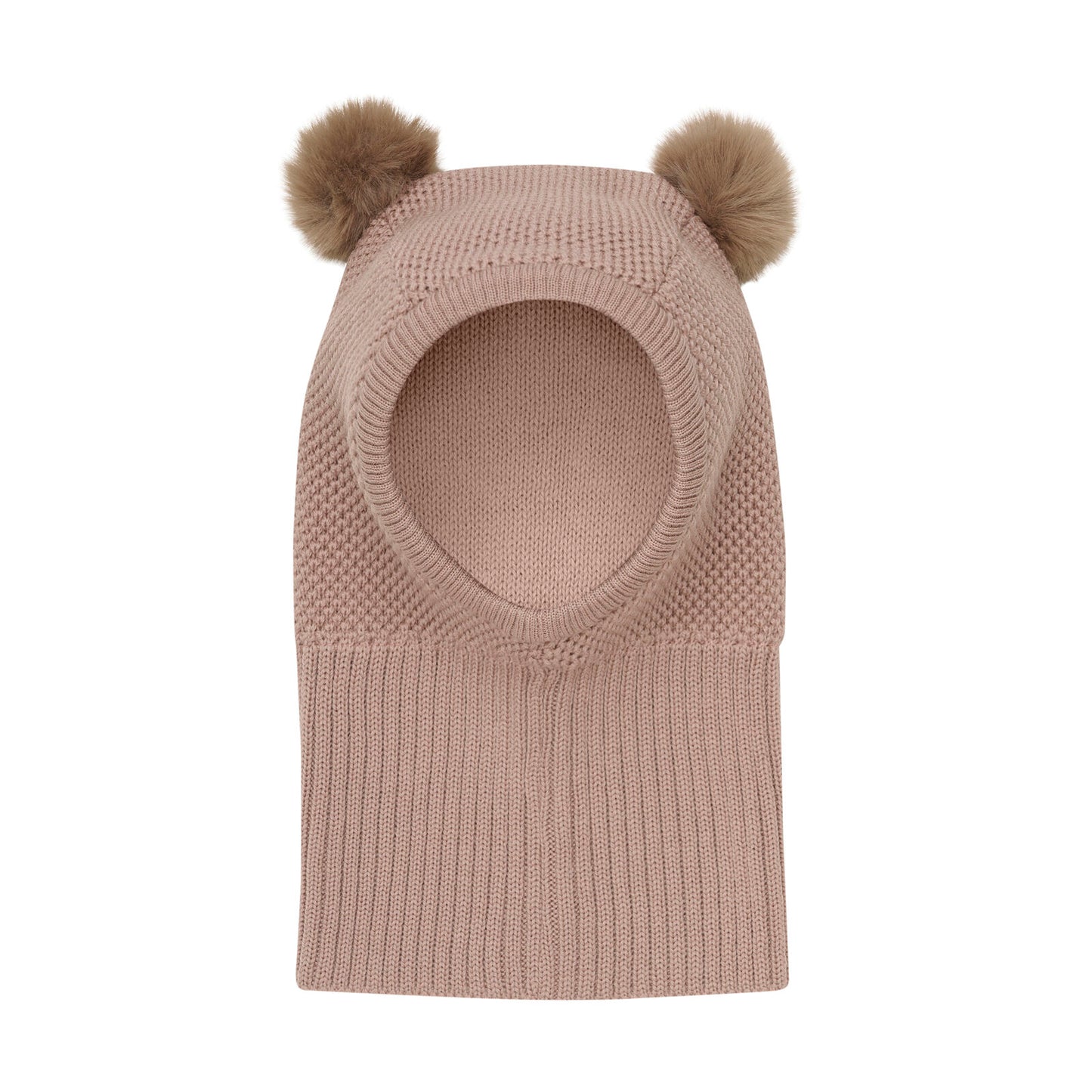 Balaclava Windstop w. Pompoms, rosa
