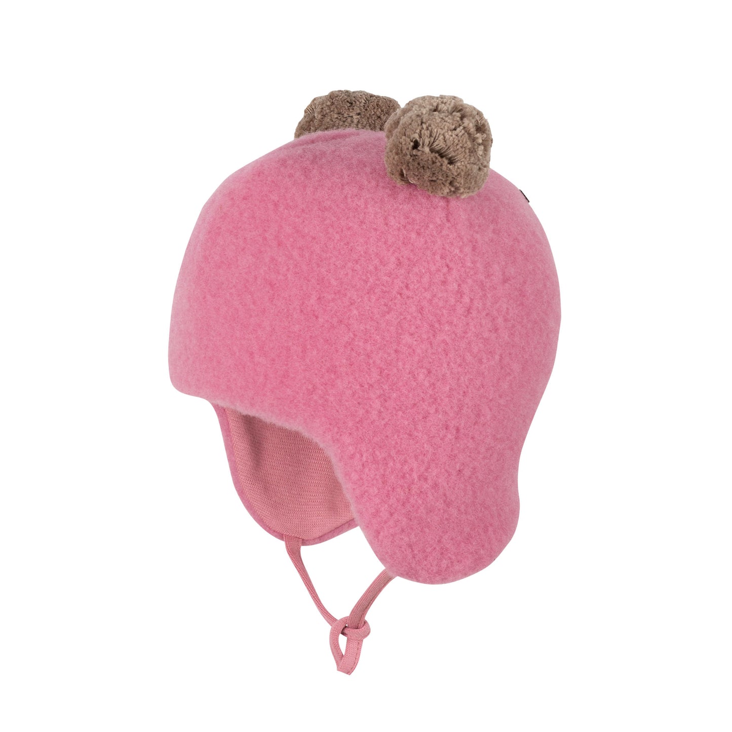 GOTS Merino Bommel-Mütze Fleece, dusty-pink