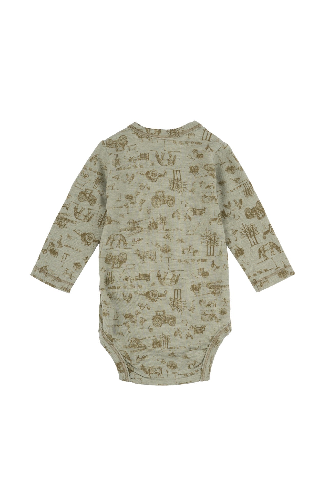 Wool/Bamboo Langarm Body, Bauernhof