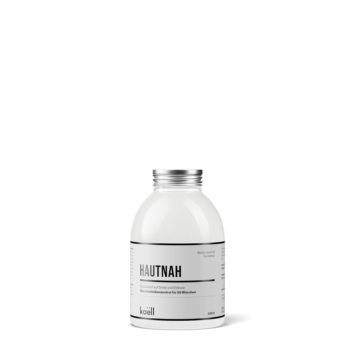 500 ml Flasche Hautnah Waschkonzentrat von Käell, speziell für Seide und Viskose. Hochwertiges Reinigungsmittel für schonendes und effektives Waschen, geeignet für bis zu 50 Wäschen.