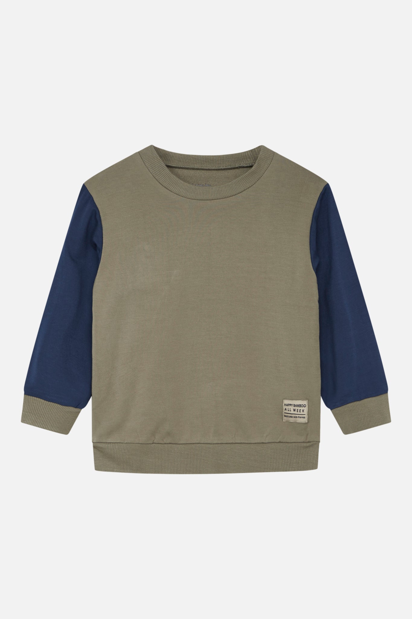 Sami Bambus Sweatshirt, olive/navy