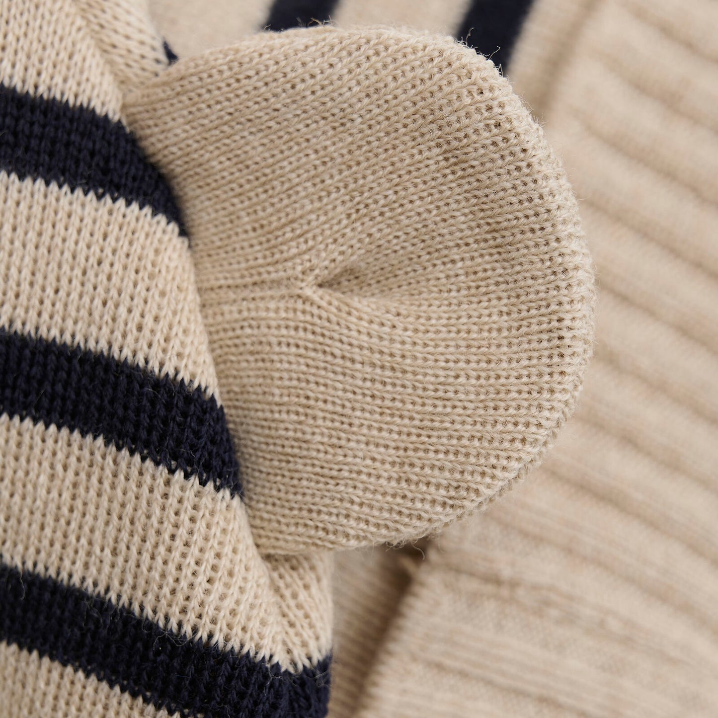 Beanie Ears Stripe Wool Knit