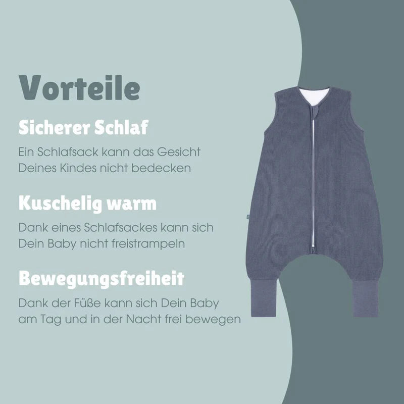 Schlafsack mit Füssen 2.5 TOG, essential blau