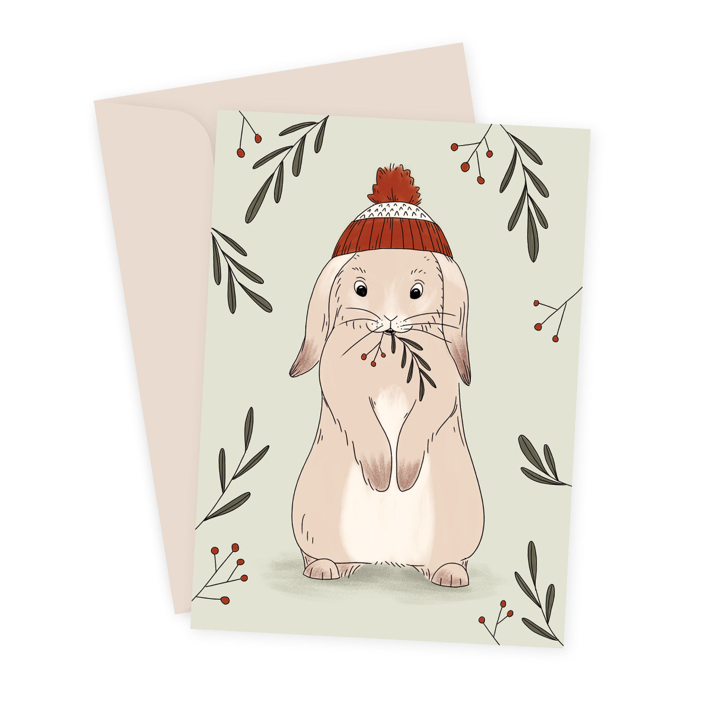 Faltkarte Hase, Illustration von Sarah von Rickenbach, inkl. Recycling-Couvert