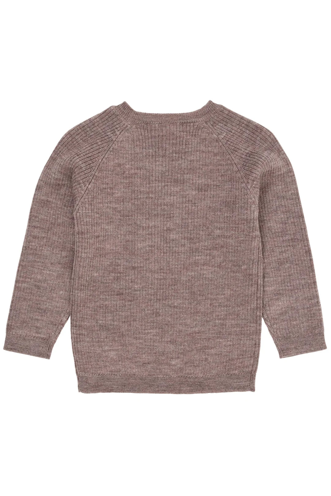 Rückseite der natur melierten Merino Rib Strickpullover von Copenhagen Colors, im Bärechind in Winterthur, Zürich Schweiz