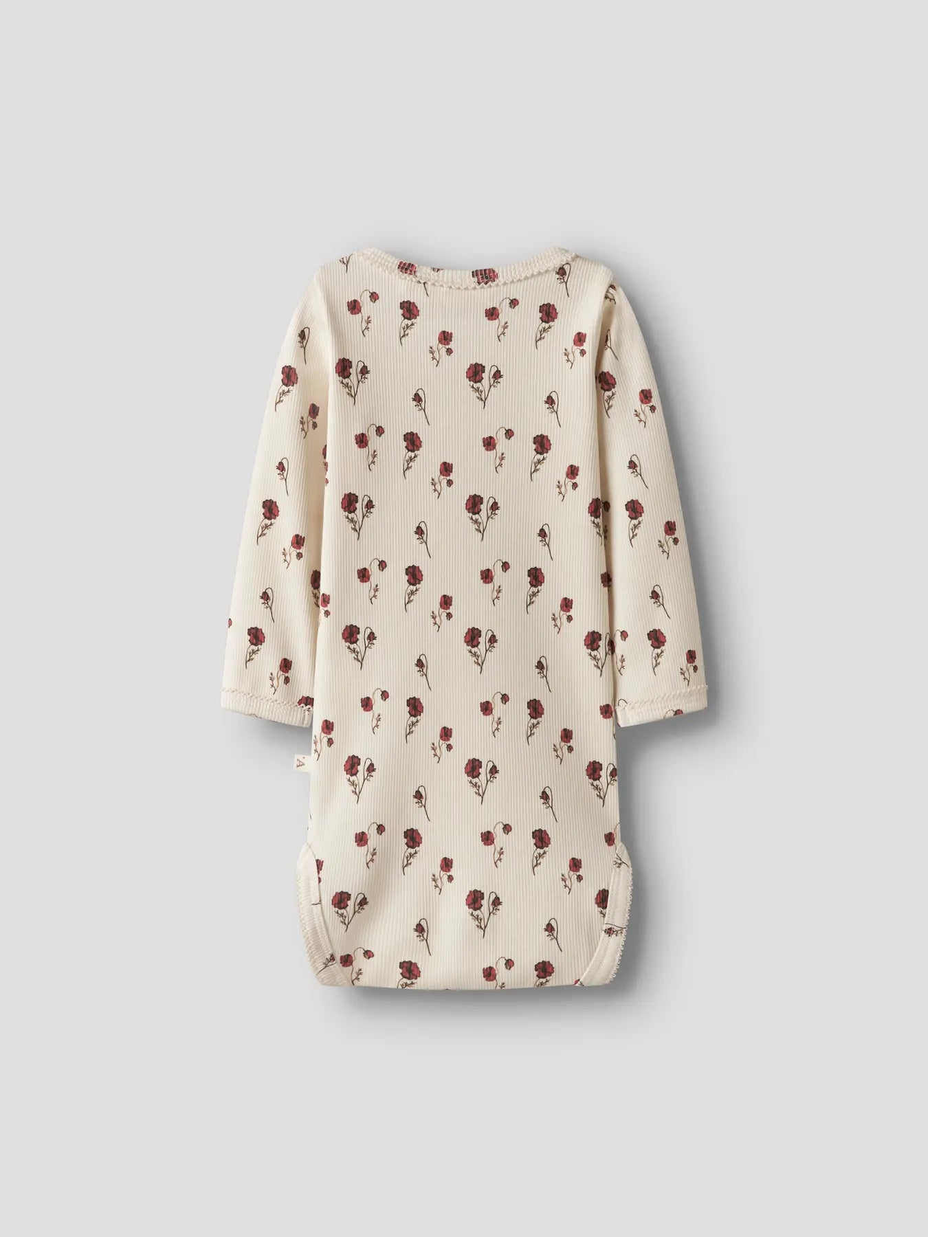 Langarmbody mit Blumenmuster, natur