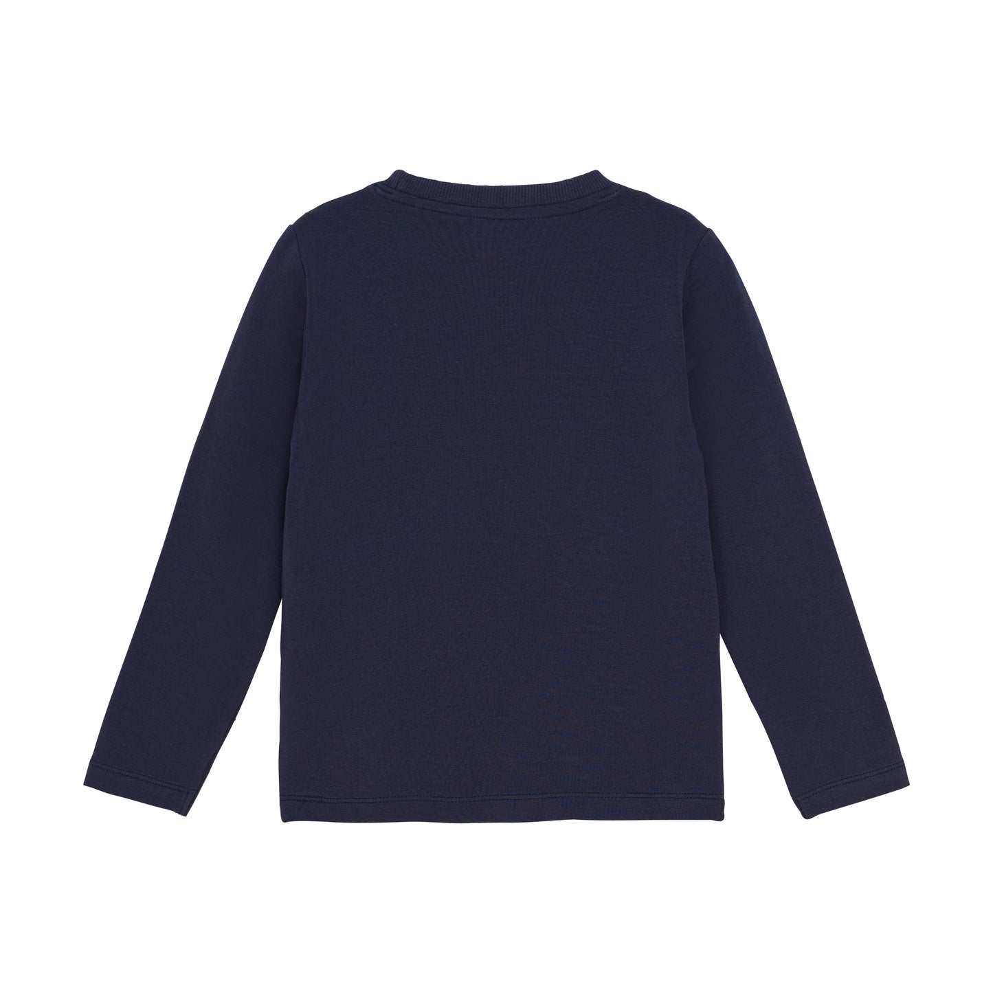 Rückansicht vom MINYMO Langarmshirt in Dunkelblau – Bärechind Winterthur, Zürich, Schweiz.