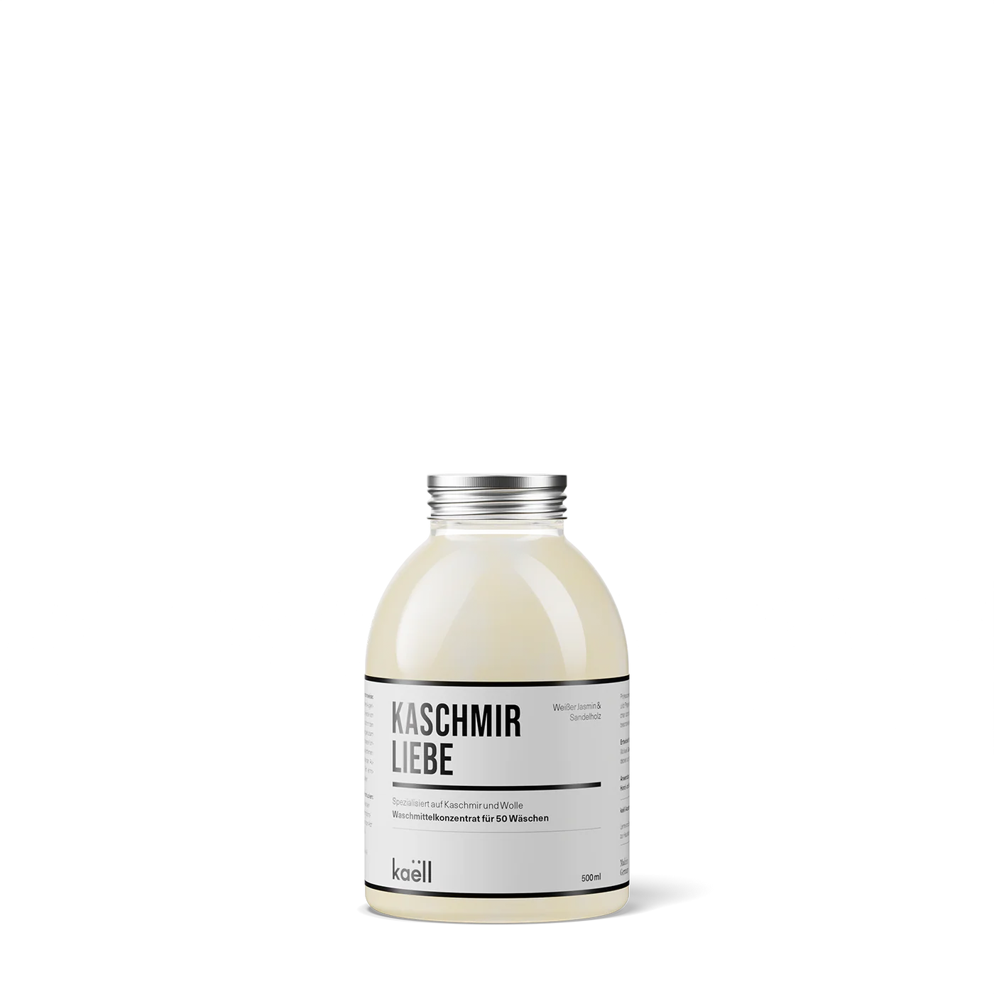 Kaschmirliebe Waschmittelkonzentrat in einer 500ml Flasche, entwickelt für die schonende Reinigung und Pflege von Kaschmir und Wollfasern