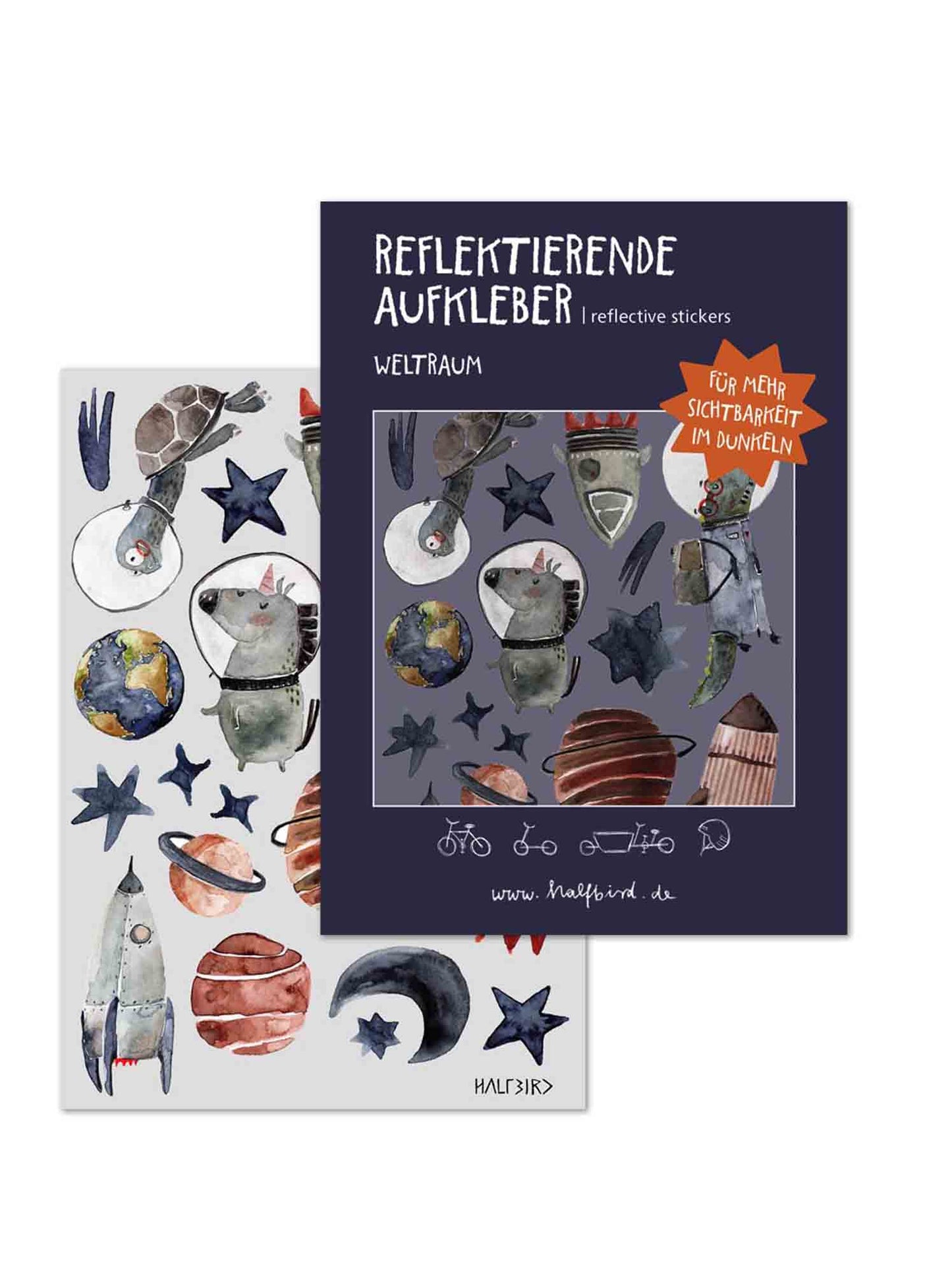 SET Reflektierende Aufkleber `Weltraum`