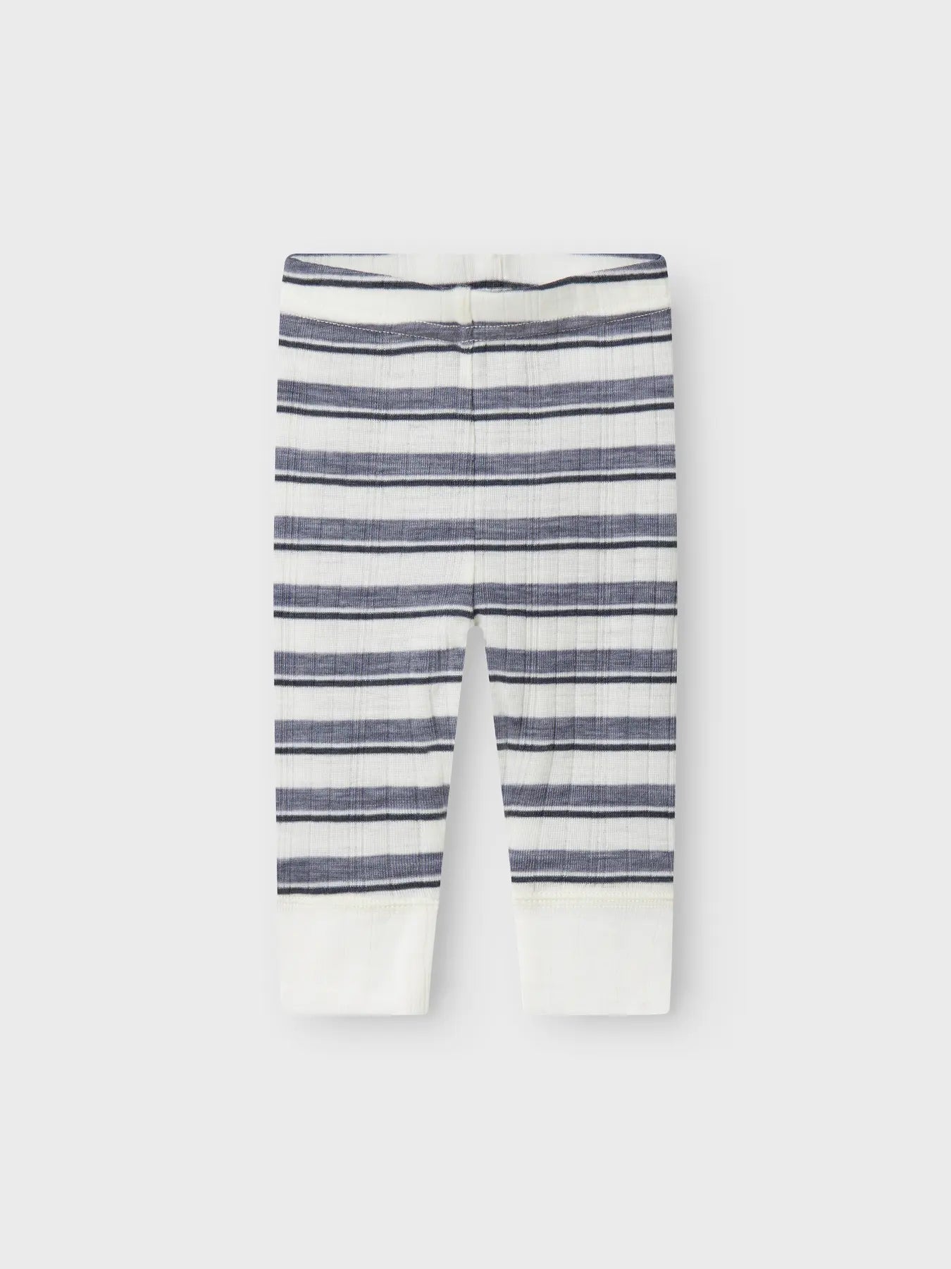 Gestreifte Baby Wollleggings von Name it aus 100 % Wolle, Vorderseite – erhältlich bei Bärechind in Winterthur, Zürich Schweiz