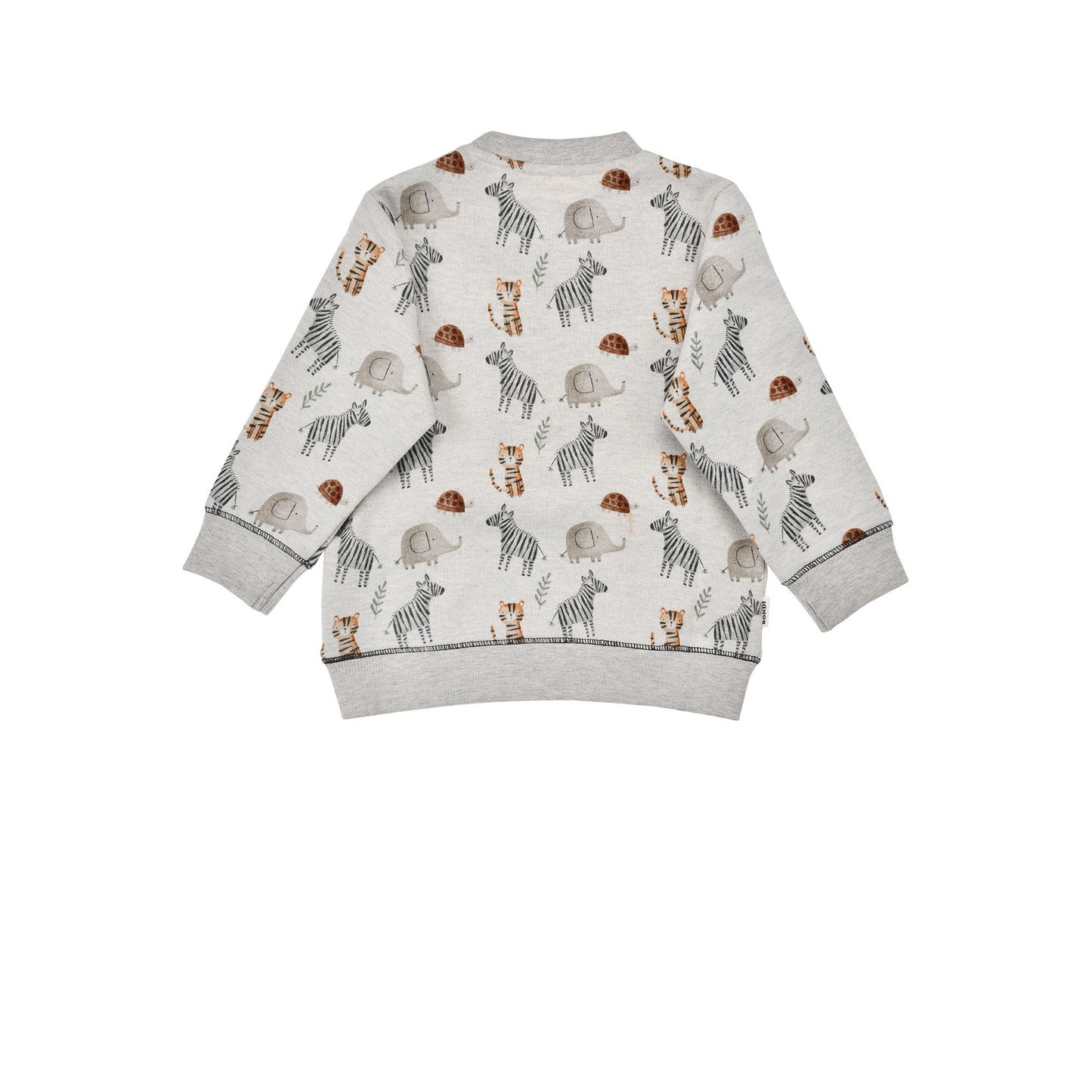 Nachhaltiges Bondi Kinder Sweatshirt Safariallover mit Safari-Motiv – Rückansicht, erhältlich im Bärechind Winterthur Schweiz