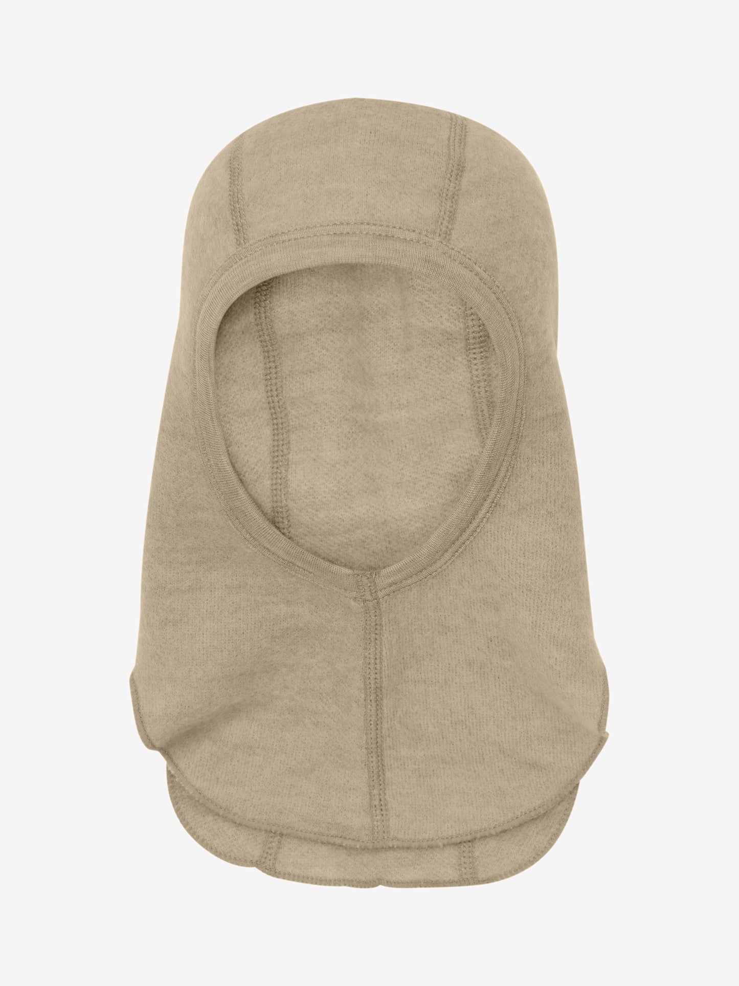 Rückansicht der CeLaVi Balaclava in Brown – weiche Wolle, Bärechind Winterthur, Zürich, Schweiz.
