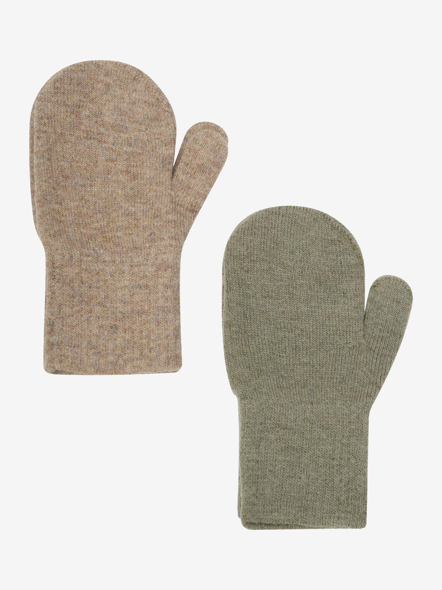 CeLaVi Wollfäustlinge Kinder im 2er-Pack Beige und Grün – warme Winterfäustlinge, erhältlich im Bärechind Winterthur Schweiz