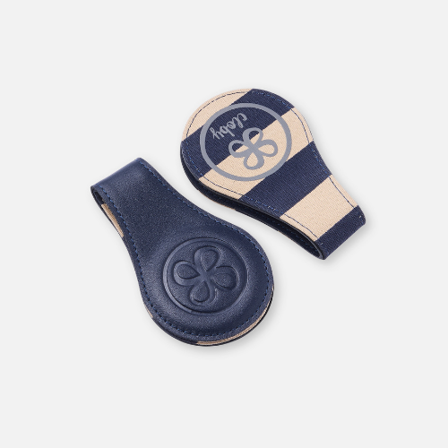 Detailansicht der Cloby Kinderwagen Clips in Dunkelblau