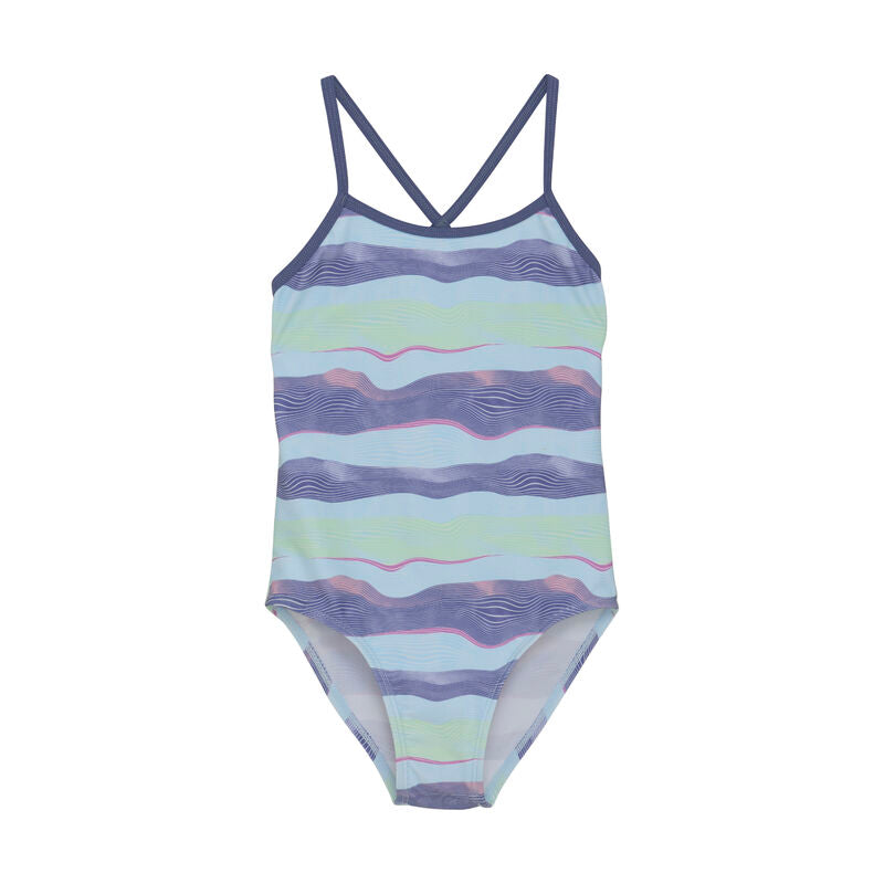 Color Kids Badeanzug Sporty – Vorderansicht mit Allover-Muster und schmalen Trägern