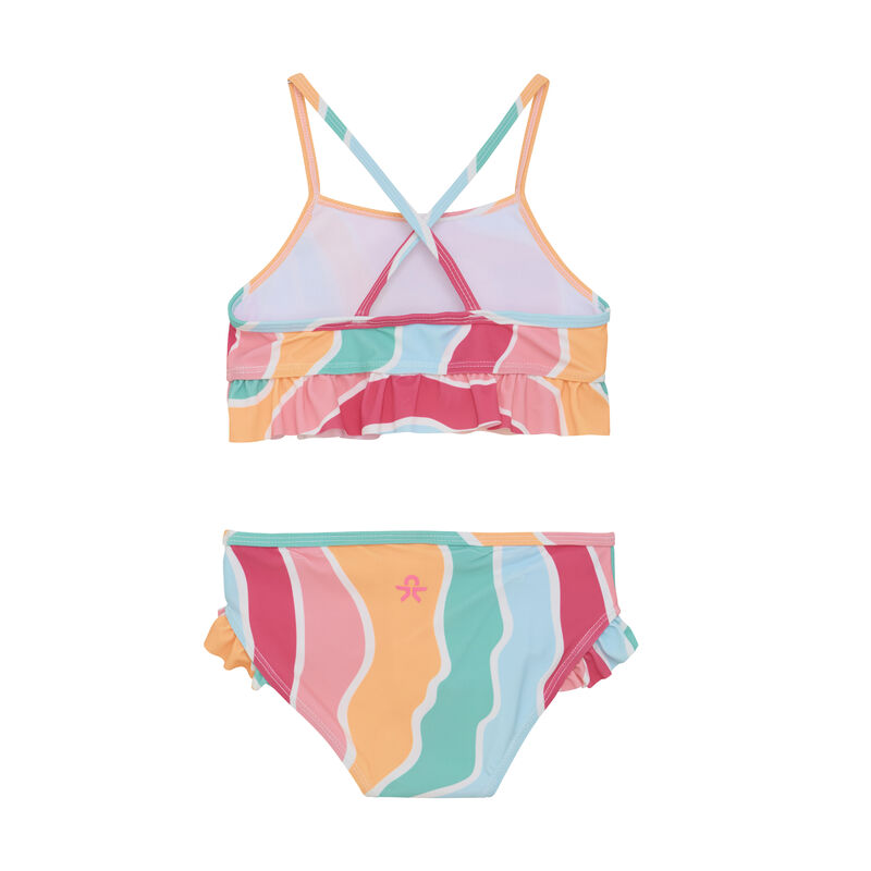 Color Kids Bikini – flachliegendes Set mit Rüschen, Trägern und Allover-Muster