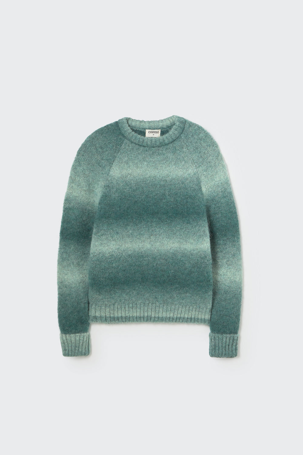 Soft dyed tricot sweater in Grün – Rückansicht