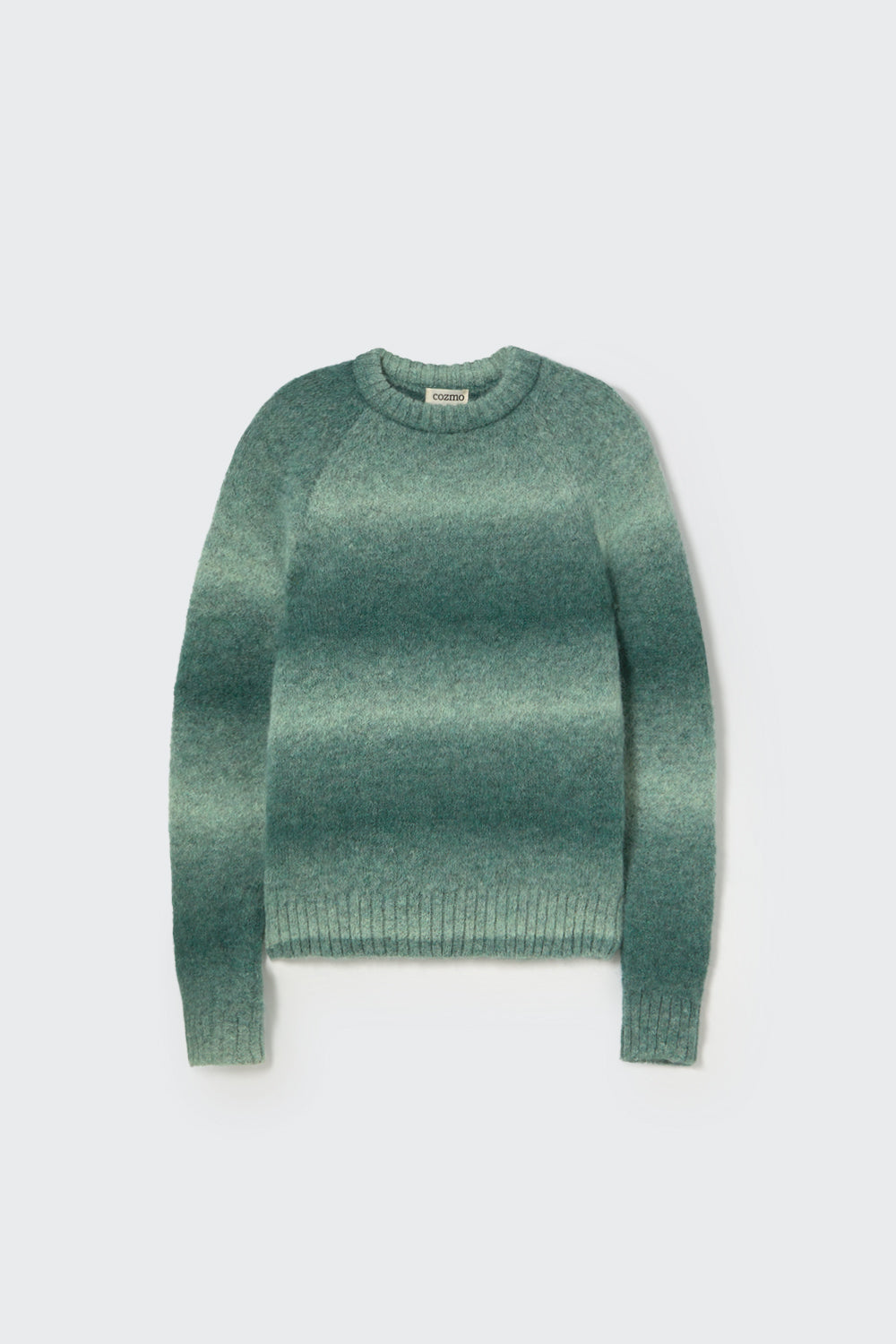 Soft dyed tricot sweater in Grün – Vorderansicht