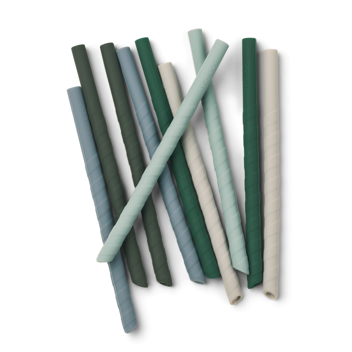Liewood Silikon-Trinkhalm Timoti Straw 10-Pack Green multi mix