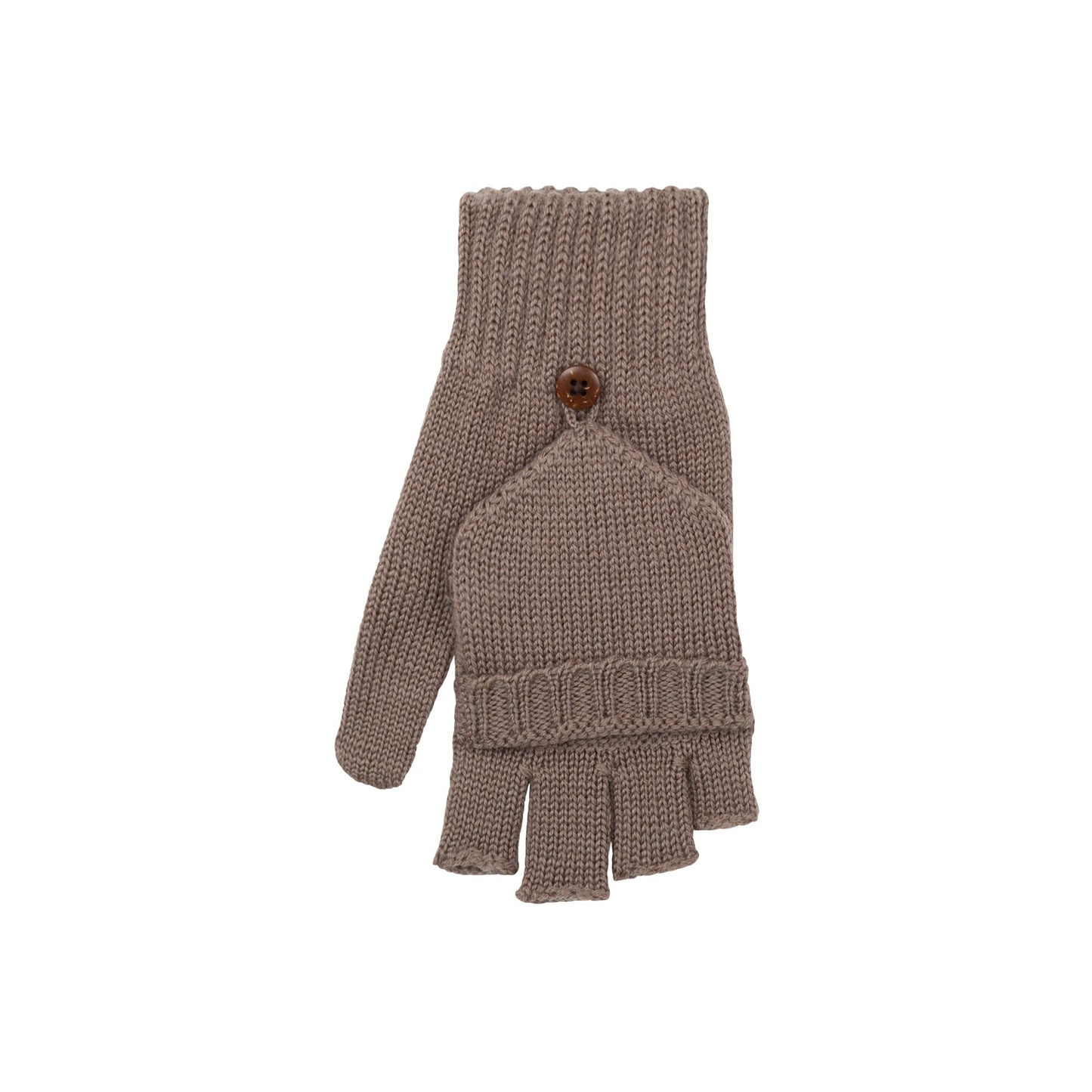 GOTS Merino Kids Halbfinger/Fäustling, braun