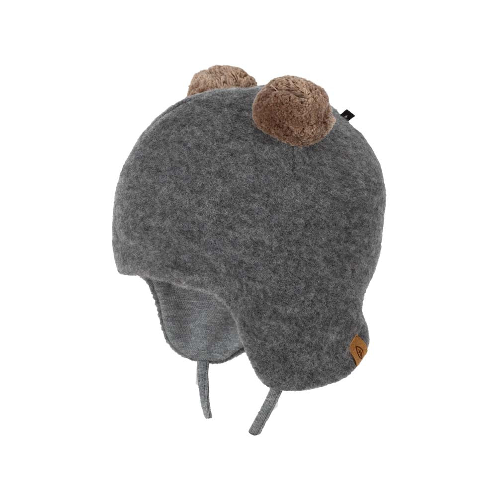 Bommel Mütze Fleece, dunkel grau