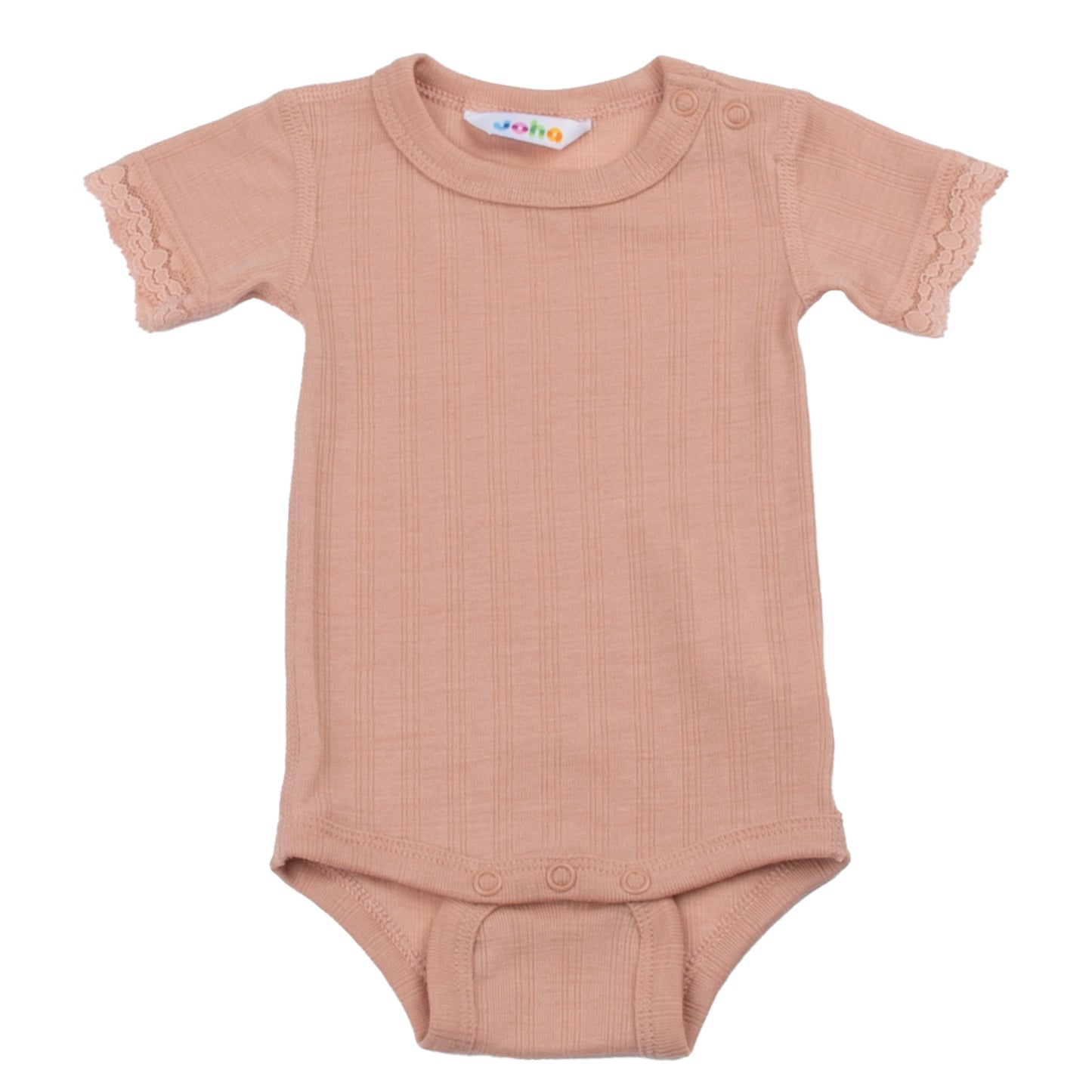 Wolle/Seide Body Kurzarm, lachs