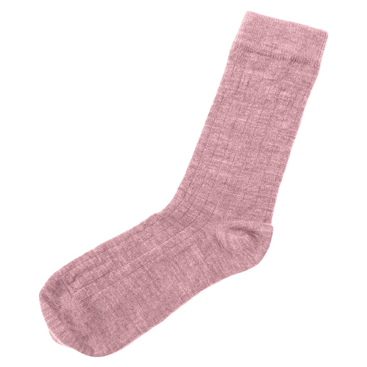 Dünne Joha Wollsocken, rosa