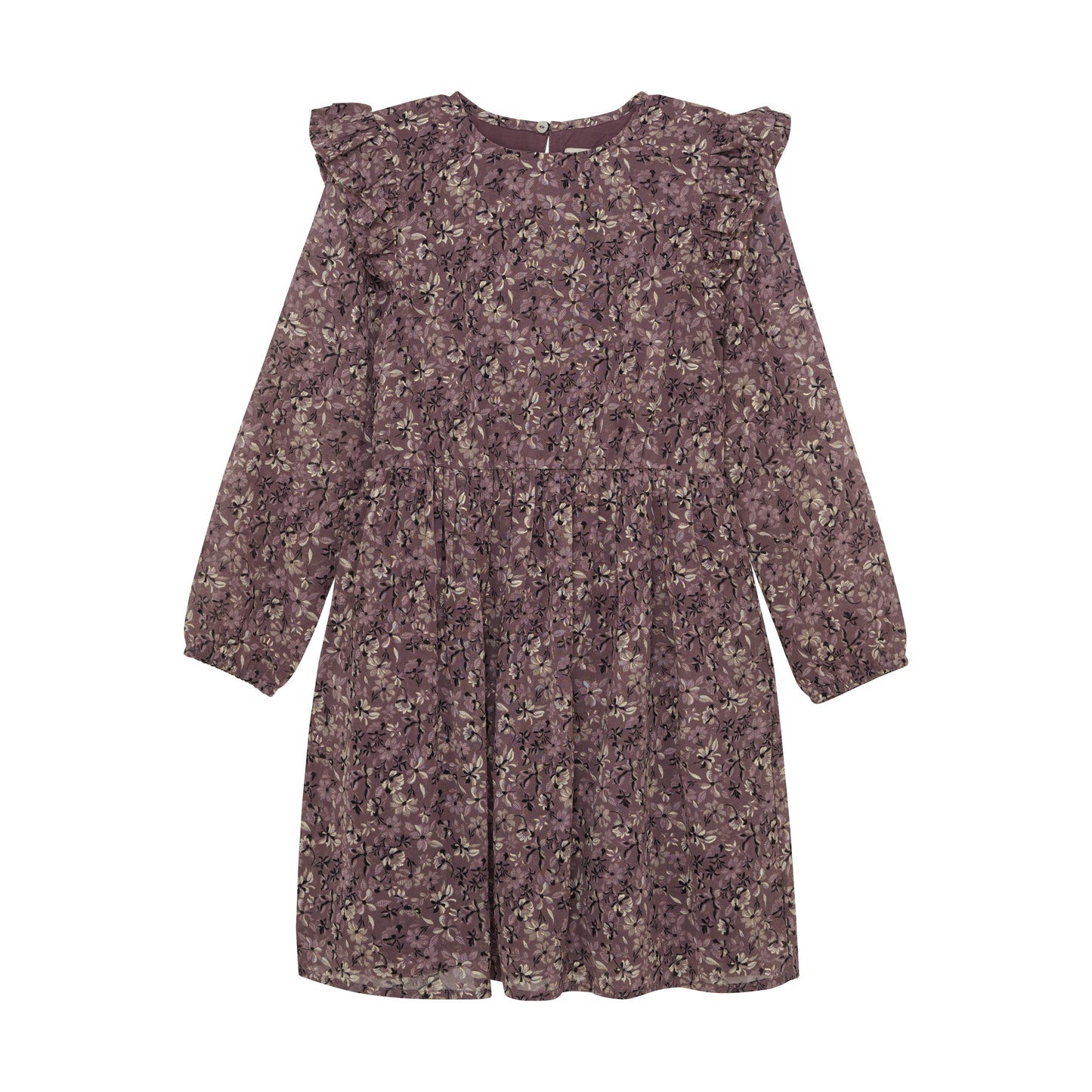 Blumenkleid, lila/gold