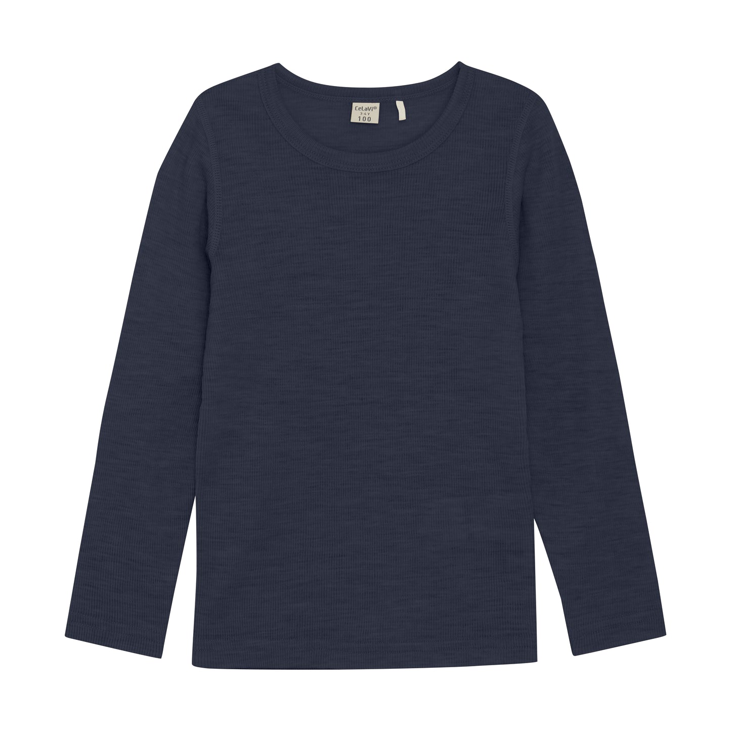 Langarmshirt Merinowolle - blue malange