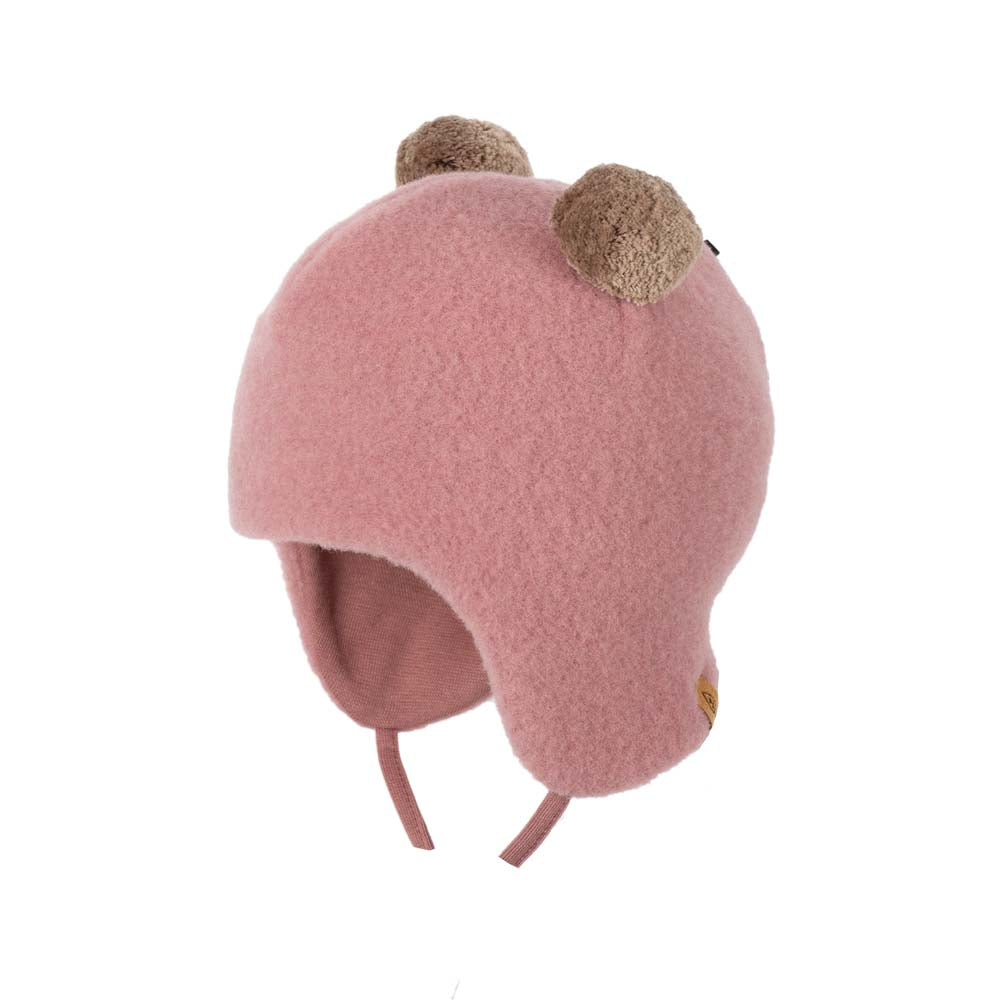 Bommel Mütze Fleece, rosa