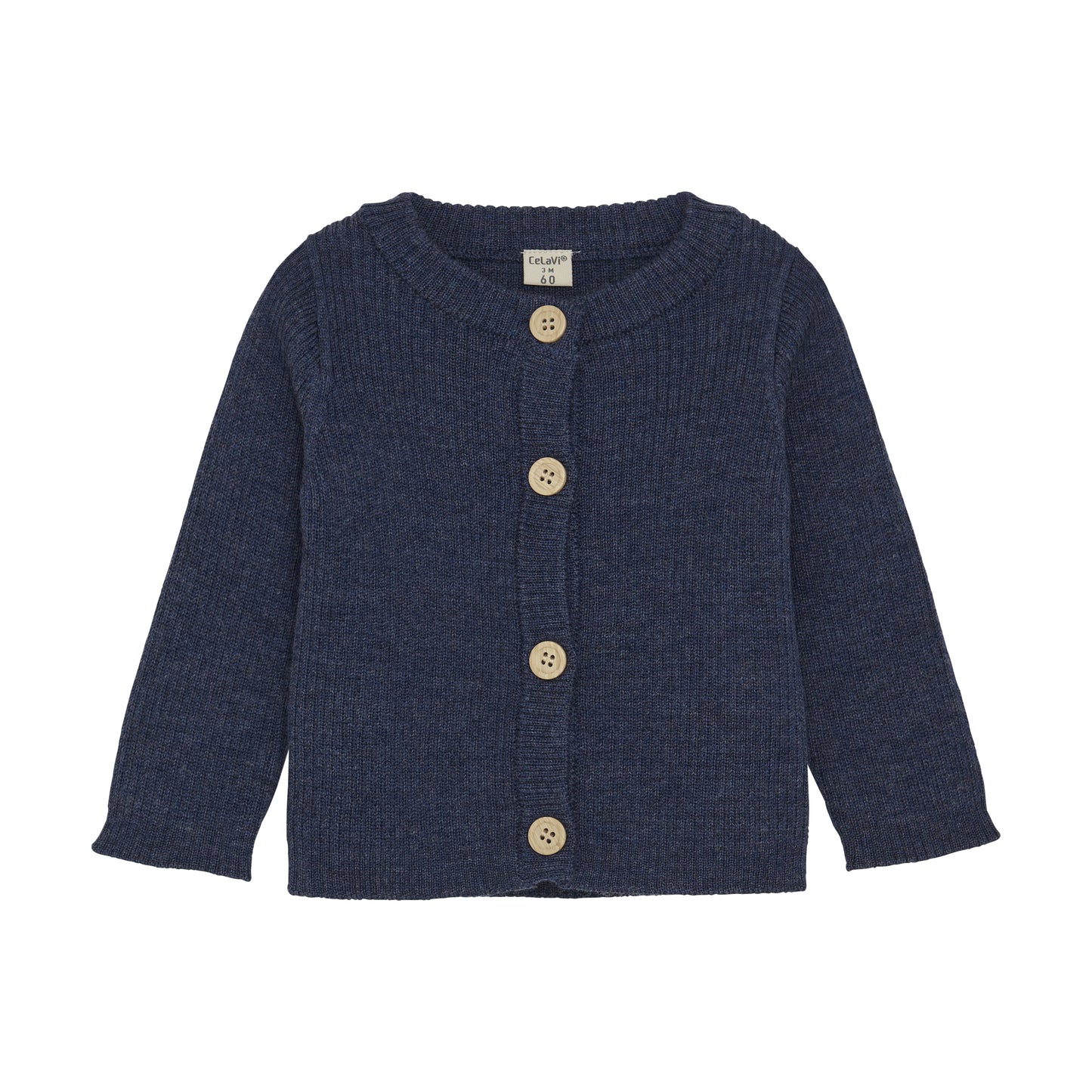 Strickjacke Wolle blau