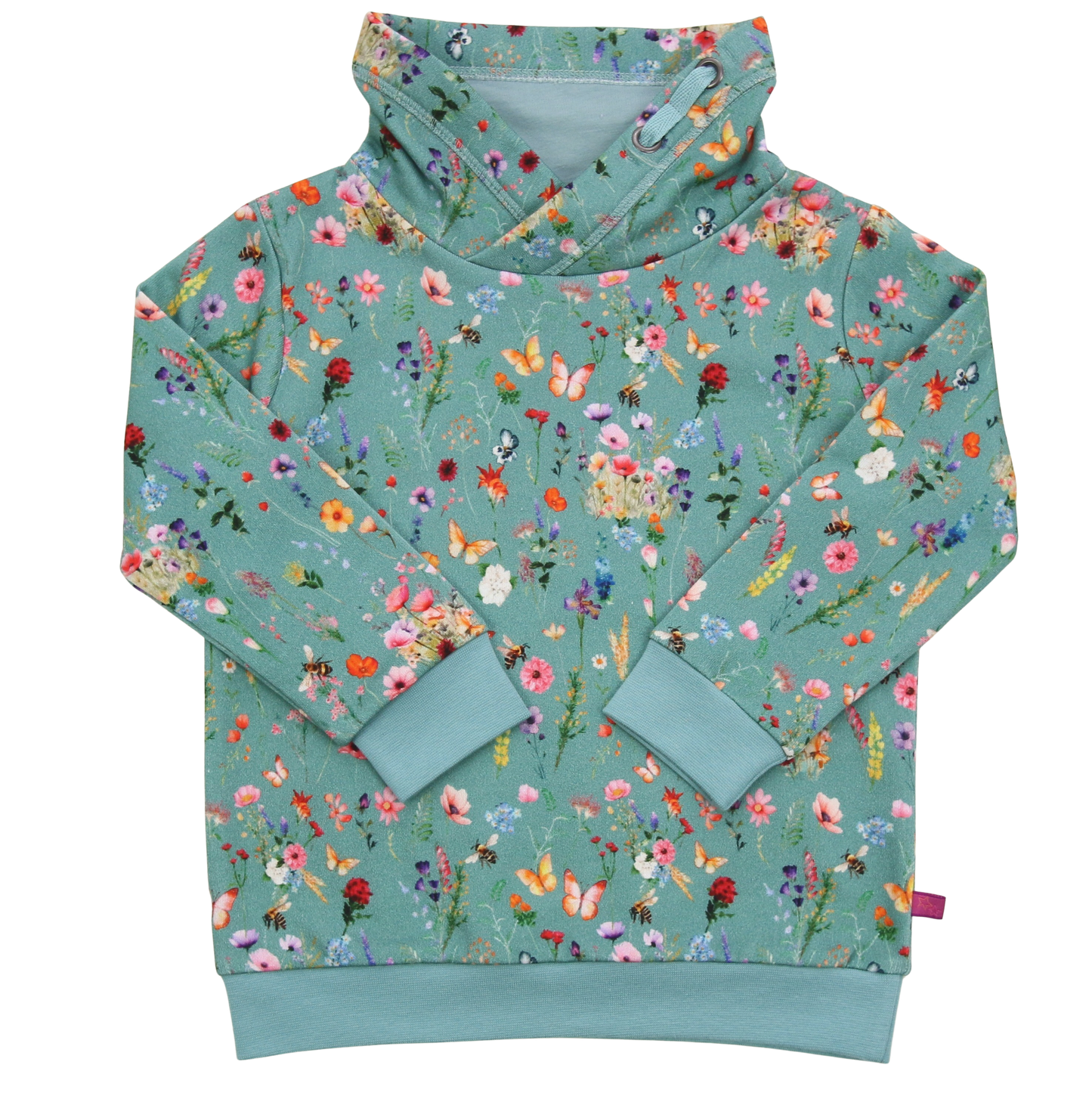 Enfant Terrible Kapuzenpulli aus Baumwollfleece mit buntem Blumenmuster, erhältlich bei Bärechind in Winterthur, Zürich Schweiz.