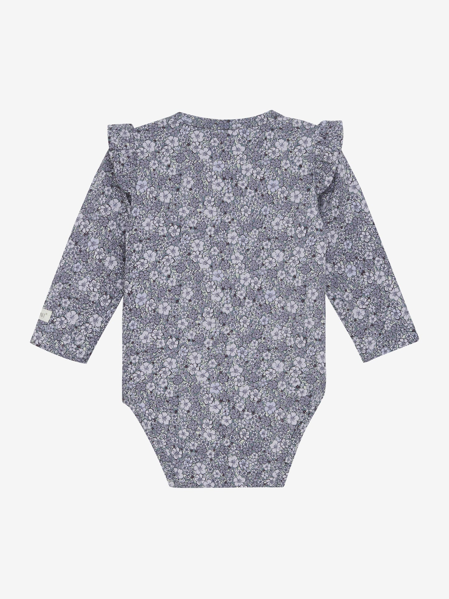 Rückansicht des Fixoni Babybodys mit Blumenmuster – im Bärechind in Winterthur, Zürich, Schweiz