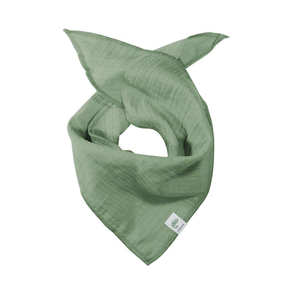 Mitgrünes, weiches GOTS-zertifiziertes Muslin-Tuch für Kinder, liebevoll gefaltet