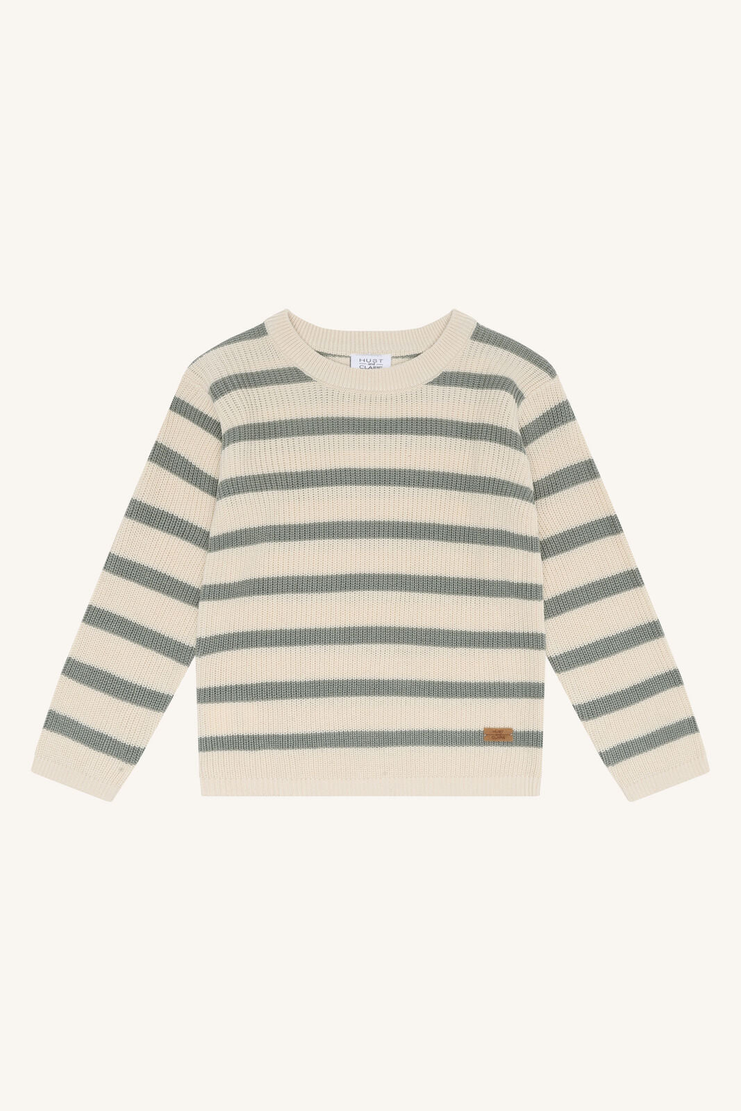 Pos Bambus Strickpullover gestreift, Forest Fog