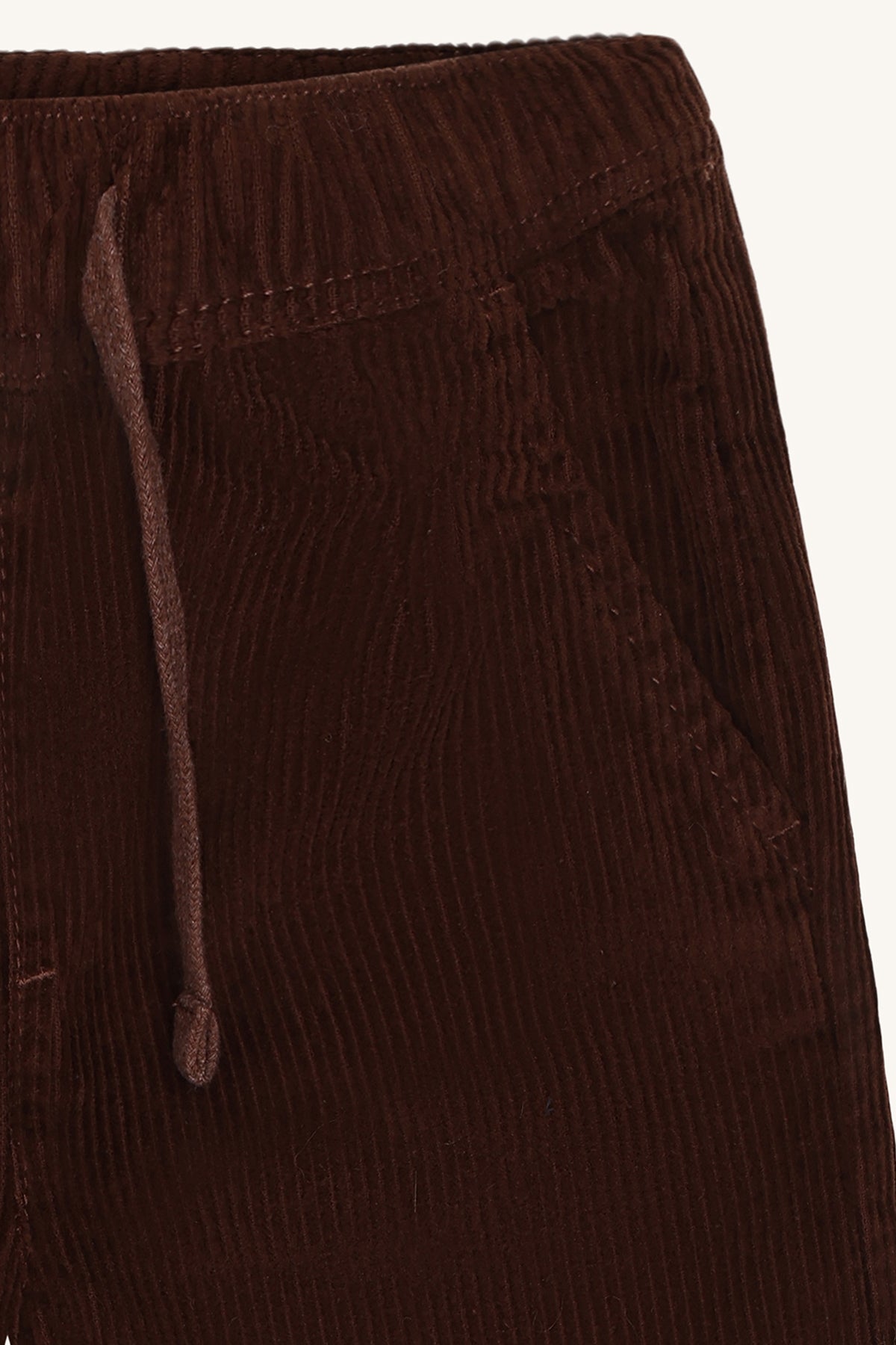 Bärechind Hust & Claire Trevor Cordhose Soil, Detailansicht Bund