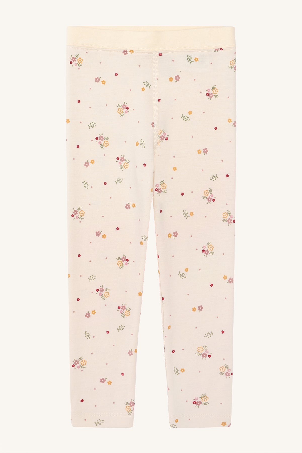 Hust&Claire Wollleggings in Naturweiss mit zartem Blumenmuster – erhältlich bei Bärechind in Winterthur, Zürich, Schweiz.