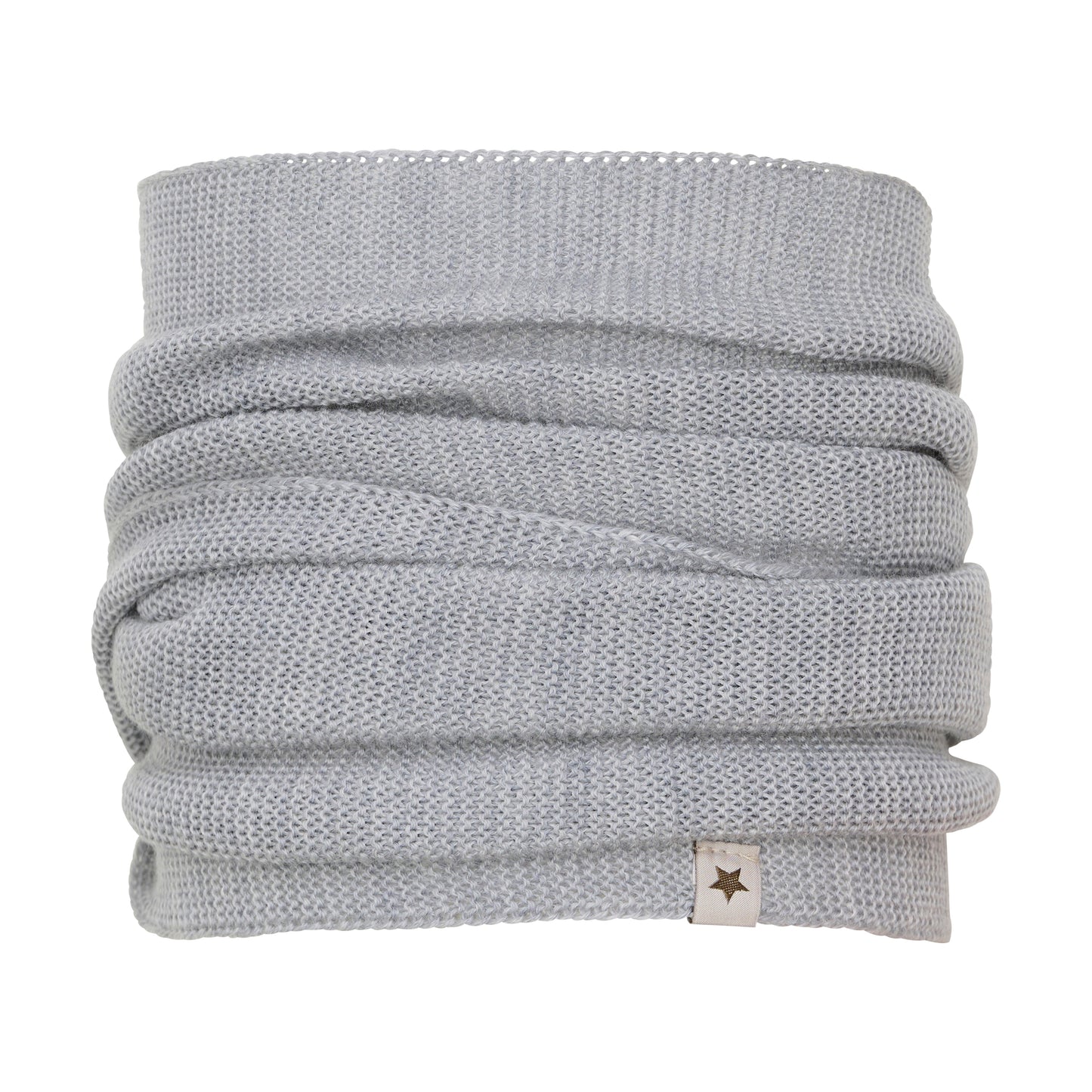 Huttelihut Wollstrick Loopschal in der Farbe Medium Grey Melange, Vorderansicht
