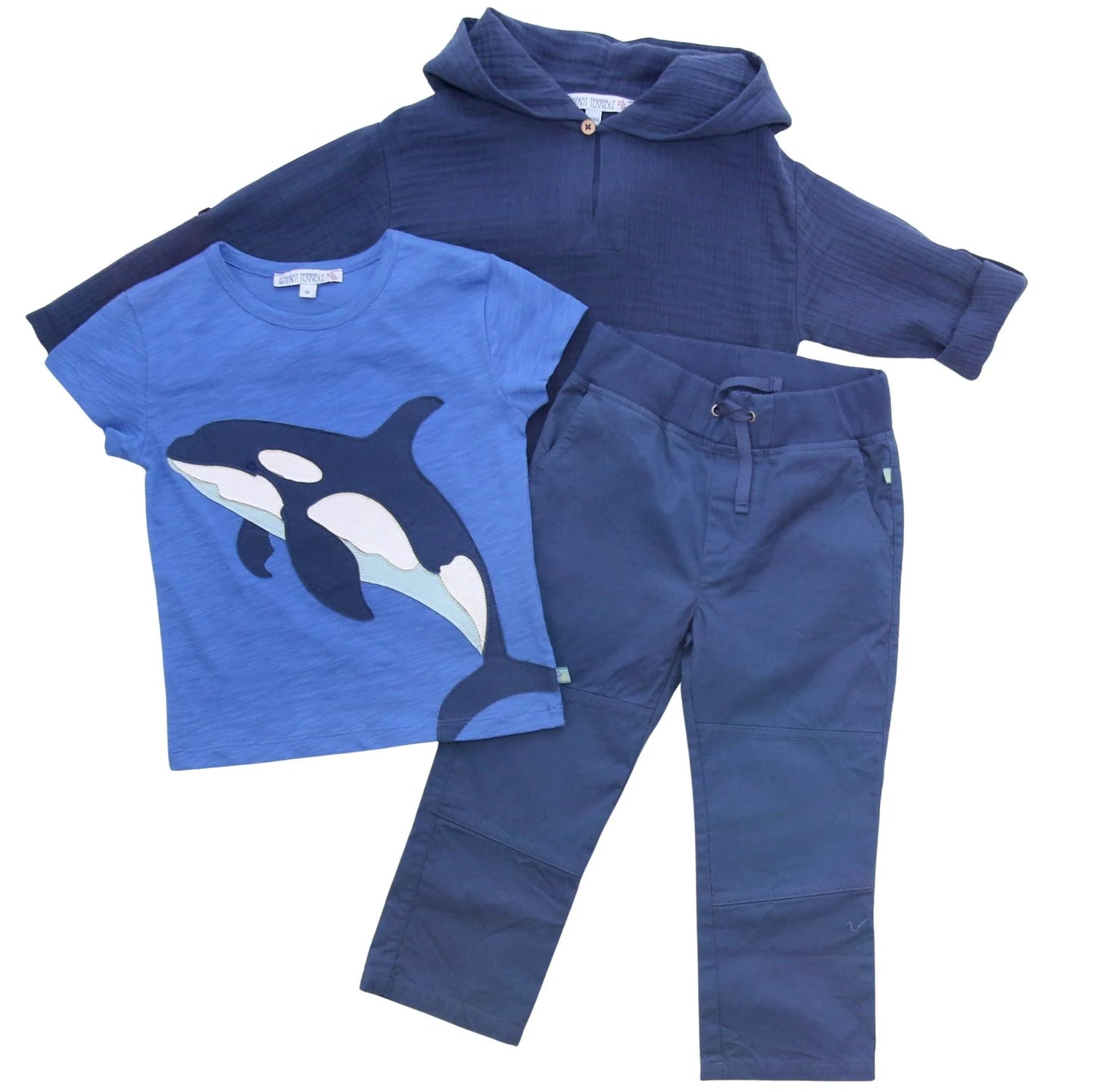 Shirt mit Orkaapplikation, skyblue